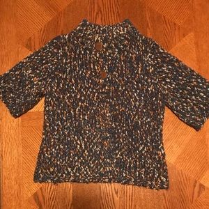 Liz Claiborne Petite Mock Neck 2-Button Sweater